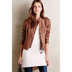 Fei Fei, Anthropologie Faux Leather Jacket, Size XL, NWT